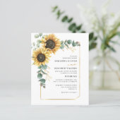 Papier Aquarelle Florale Tournesol Mariage Eucalyptus (Debout devant)
