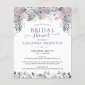 Papier Aquarelle Florale violet nuptiale Invitation de do (Devant)