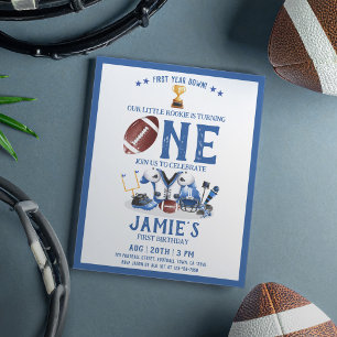 Papier Aquarelle Football Bleu pas cher 1er anniversaire