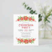 Papier Aquarelle Holly Noël Party Budget Invitation (Debout devant)