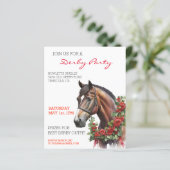 Papier Aquarelle Horse Thoroughbred Derby Party Rose roug (Debout devant)