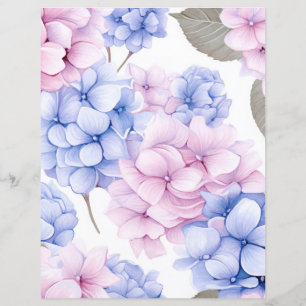 Papier Aquarelle hydrangea fleurs tissu de découpage