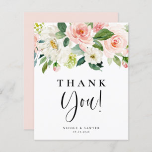 Papier Aquarelle Jolie Fleurs Jardin Mariage Merci