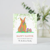 Papier Aquarelle lapin et oeufs Joyeux Pâques (Debout devant)