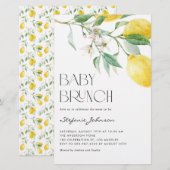 Papier Aquarelle Lemon Summer Baby Brunch Invitation (Devant / Derrière)
