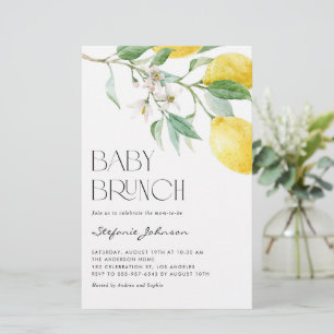 Papier Aquarelle Lemon Summer Baby Brunch Invitation