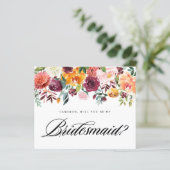 Papier Aquarelle Les Fleurs D'Automne Serez-Vous Ma Femme (Debout devant)