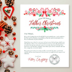 Papier Aquarelle Lettre de l'enfant du père Noël