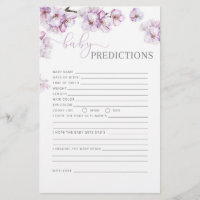Aquarelle lilas Cerisiers fleurs bébé prédictions