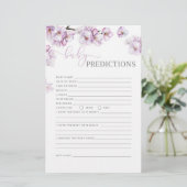 Papier Aquarelle lilas Cerisiers fleurs bébé prédictions (Debout devant)