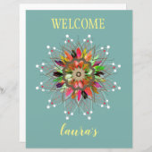 Papier Aquarelle Lotus Fleur Logo Massage de guérison (Devant / Derrière)