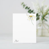 Papier Aquarelle marguerite note personnalisée (Debout devant)