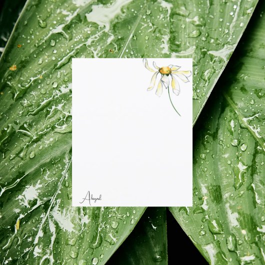 Papier Aquarelle marguerite note personnalisée