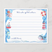 Papier Aquarelle marine Baby shower Mots de sagesse (Devant)