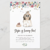 Papier Aquarelle mignonne Chih Tzu Chien Invitation Anniv (Devant)