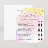 Papier Aquarelle minimale Baby shower rose maman ou papa (Devant / Derrière)