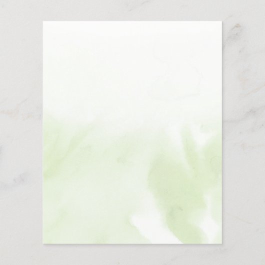 Papier Aquarelle Mint Vert Plaine Élégant Mariage Budget (Dos)
