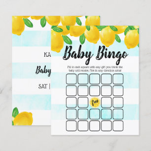 Papier Aquarelle moderne citron Baby shower Bingo