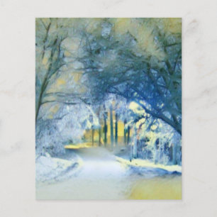 Papier Aquarelle moderne des arbres enneigés colorés