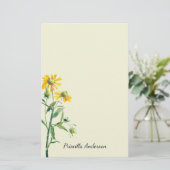 Papier Aquarelle Moderne Printemps Jaune Vert Floral (Debout devant)