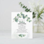 Papier Aquarelle moderne verte Baby shower Invitation (Debout devant)