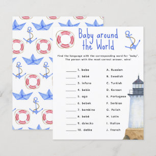 Papier Aquarelle nautique - bébé autour du monde jeu