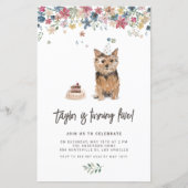 Papier Aquarelle Norfolk Terrier Chien Invitation d'anniv (Devant)