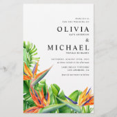 Papier Aquarelle Oiseaux du Paradis Faire-part de mariage (Devant)