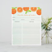 Papier Aquarelle Oranges Double Recette Insertion de clas (Debout devant)