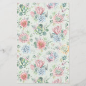 Papier Aquarelle Pastel Succulents Faire-part de mariage (Dos)