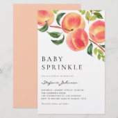 Papier Aquarelle Peaches Été Bébé Saupoudrer Invitation (Devant / Derrière)