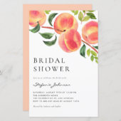 Papier Aquarelle Peaches été nuptiale douche Invitation (Devant / Derrière)
