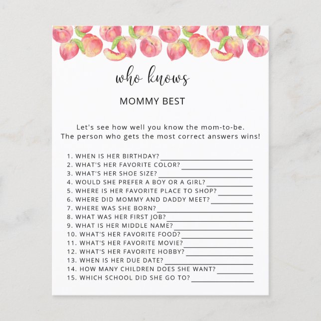 Papier Aquarelle pêche Qui connaît maman le mieux (Devant)