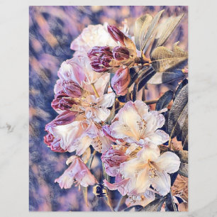 Papier Aquarelle peinte d'une fleur d'azée violette