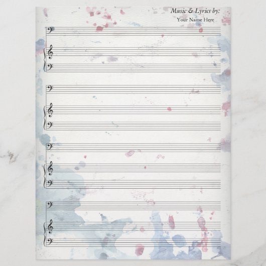 Papier Aquarelle Plaques vierges Musique Basse Clé (Devant)