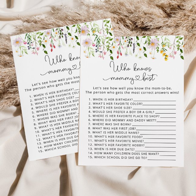 Papier Aquarelle Qui connaît maman meilleur baby shower j (Créateur téléchargé)