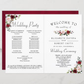 Papier Aquarelle romantique géométrique bordeaux (Devant / Derrière)