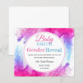 Papier Aquarelle rose Bleu Genre Reveillez Invitation (Devant / Derrière)