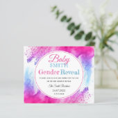 Papier Aquarelle rose Bleu Genre Reveillez Invitation (Debout devant)