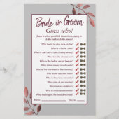 Papier Aquarelle rose Blush Jeu de Fête des mariées Flora (Devant)