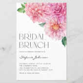 Papier Aquarelle rose Dahlia Bridal Brunch Invitation (Devant)