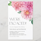 Papier Aquarelle rose Dahlia Invitation de la partie d'en (Devant)