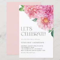 Aquarelle rose Dahlia Sweet 16 Party Invitation