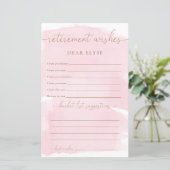 Papier Aquarelle rose désirs de retraite (Debout devant)