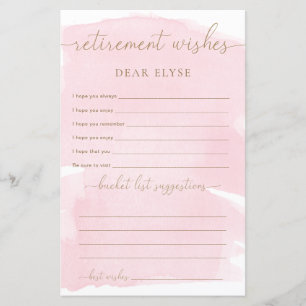 Papier Aquarelle rose désirs de retraite