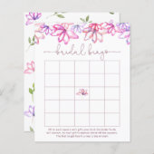 Papier Aquarelle rose Fête des mariées Florale Jeu de Bin (Devant / Derrière)