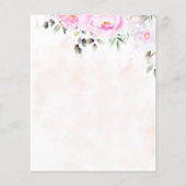Papier Aquarelle rose Floral Douche nuptiale Invitation (Dos)