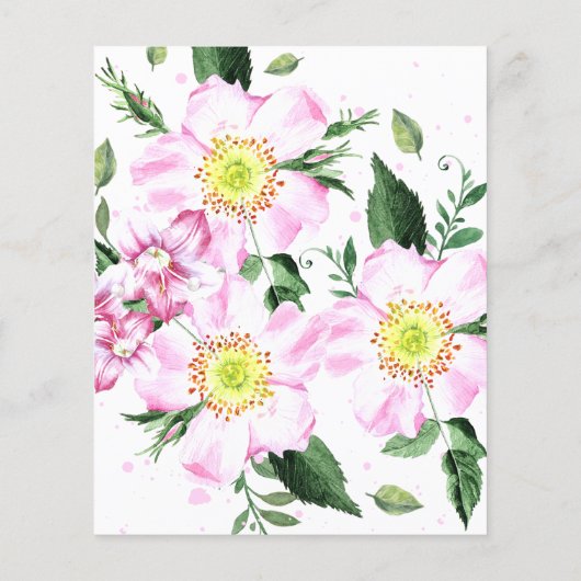 Papier Aquarelle rose Floral Faire-part de mariage pas ch (Dos)