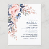Papier Aquarelle rose Floral Invitation à la douche nupti (Devant)