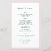 Papier Aquarelle rose Floral Mariage Itinéraire de bienve (Dos)